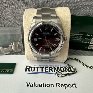 Rolex Oyster Perpetual Automatic 36mm Steel Black Dial Pink Numbers
